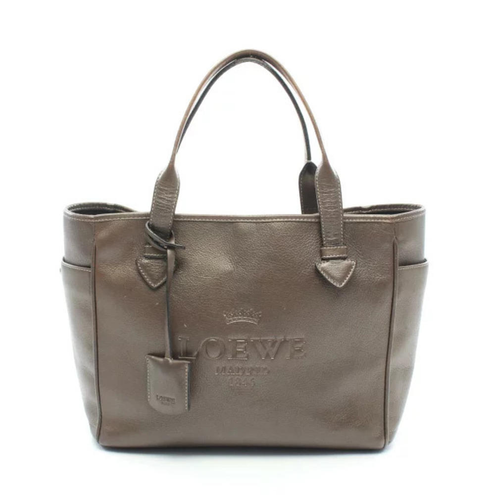 Loewe Heritage Tote Bag Leather Brown